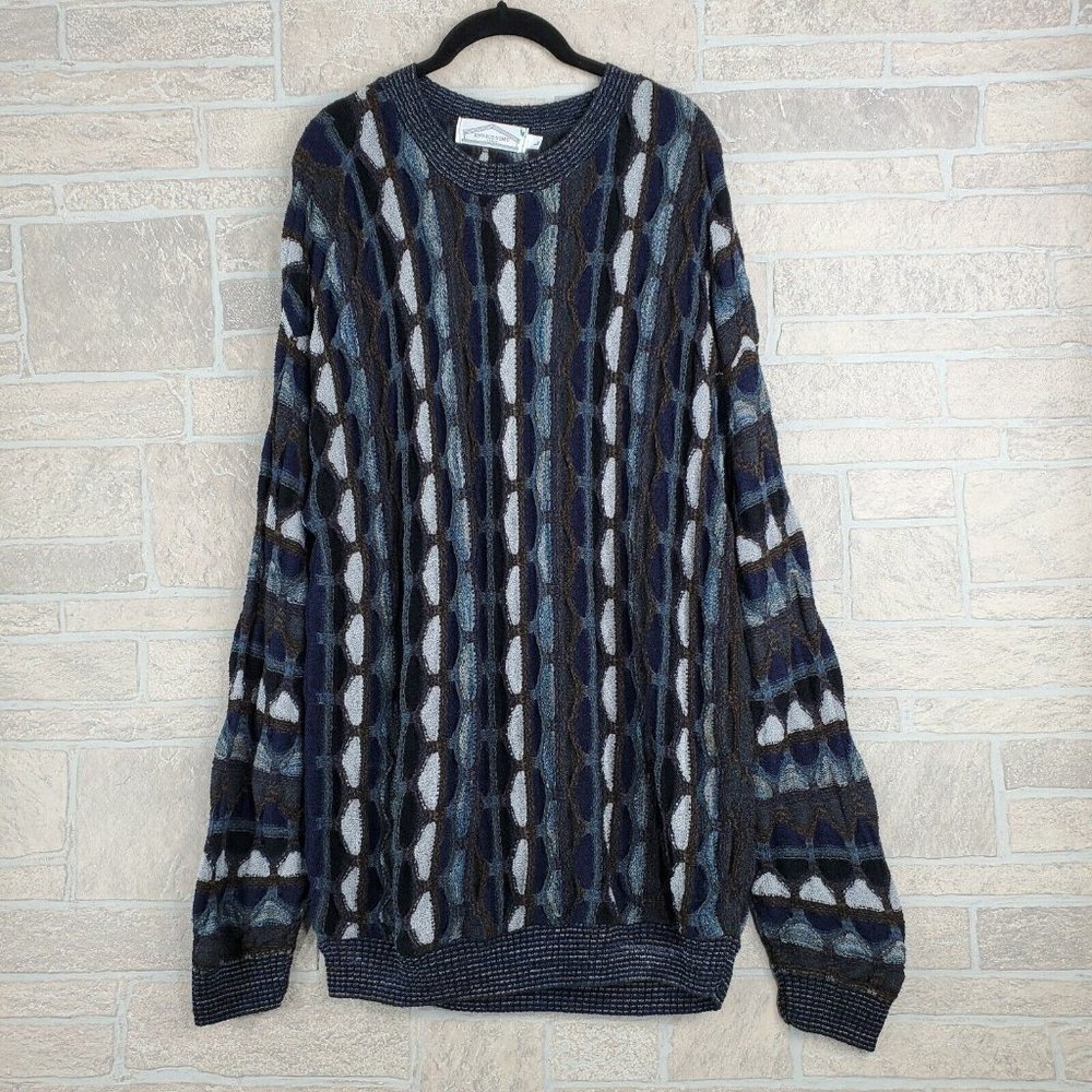 Enrico Uomo Italy Vintage Men Knit Long Sleeve Sweater Size Large